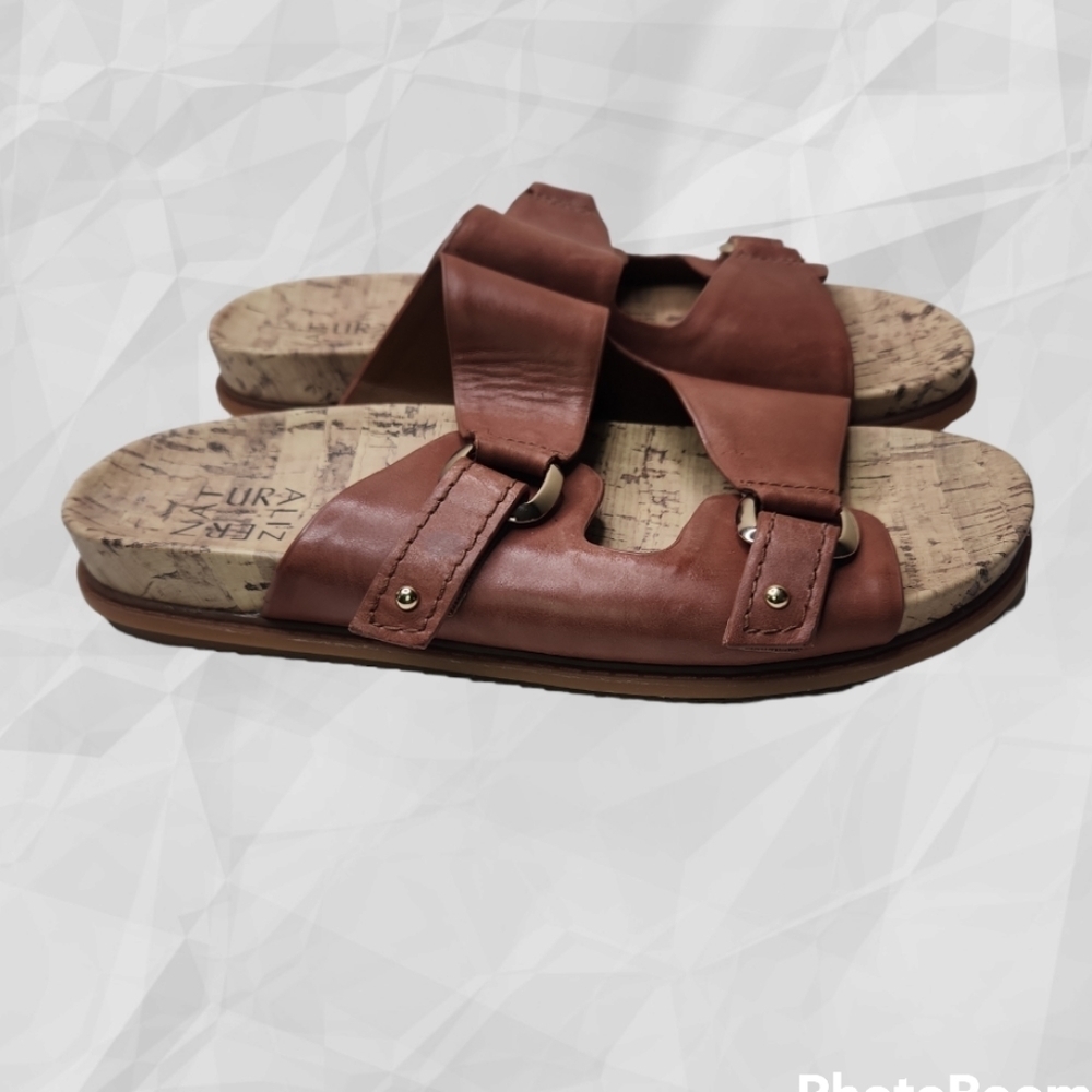 NATURALIZER Brazil Nut Brown Madigan Platform Slip On Slide Sandals 8.5